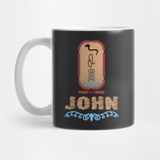 JOHN-American names in hieroglyphic letters-JOHN, name in a Pharaonic Khartouch-Hieroglyphic pharaonic names Mug